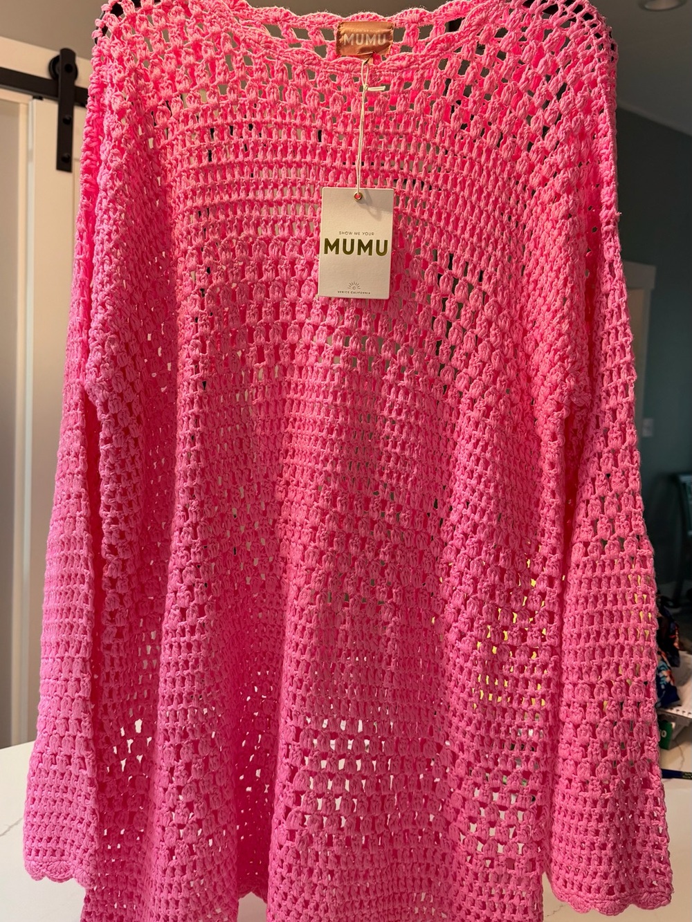 Show Me Your MuMu Neon Pink (Bubblegum) Crochet Swim Cover-Up
